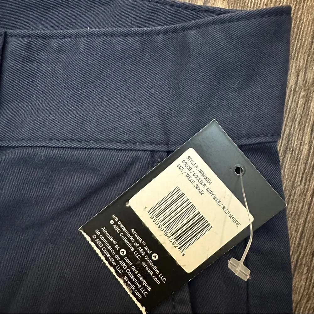 Airwalk Stay Fast Chino Cotton Pants Mens Size 38x32 Blue Marine